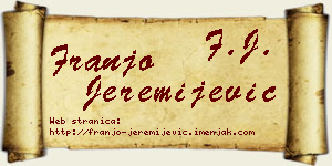 Franjo Jeremijević vizit kartica
